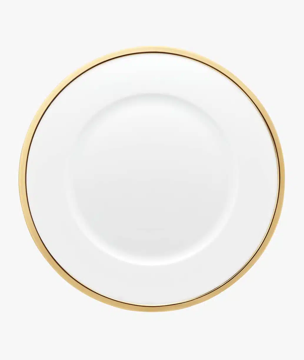 Puiforcat Cercle d'orfèvre collection in porcelain and sterling silver - american plate with a gold gilt finish