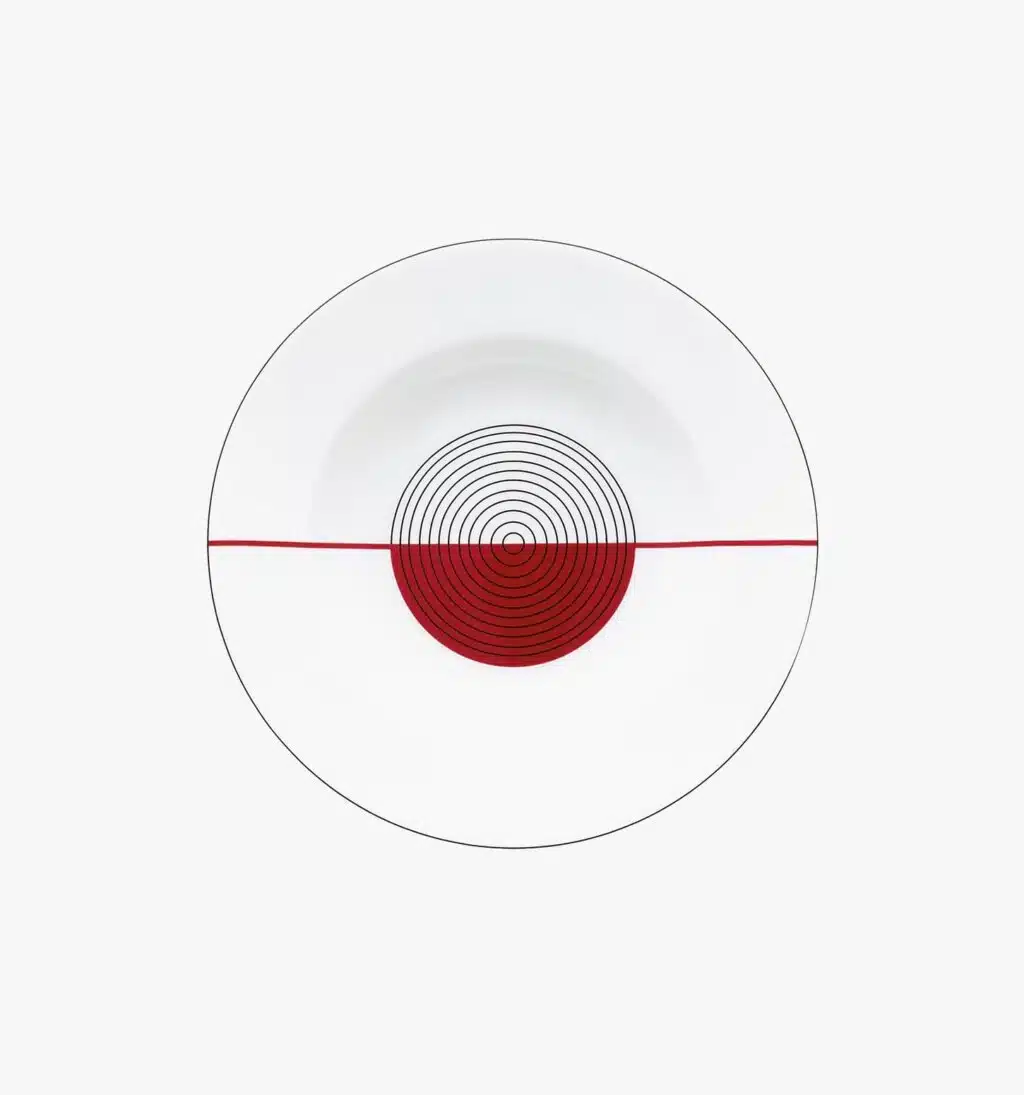 Assiette creuse de la collection Initiales de Puiforcat en porcelaine de Limoges