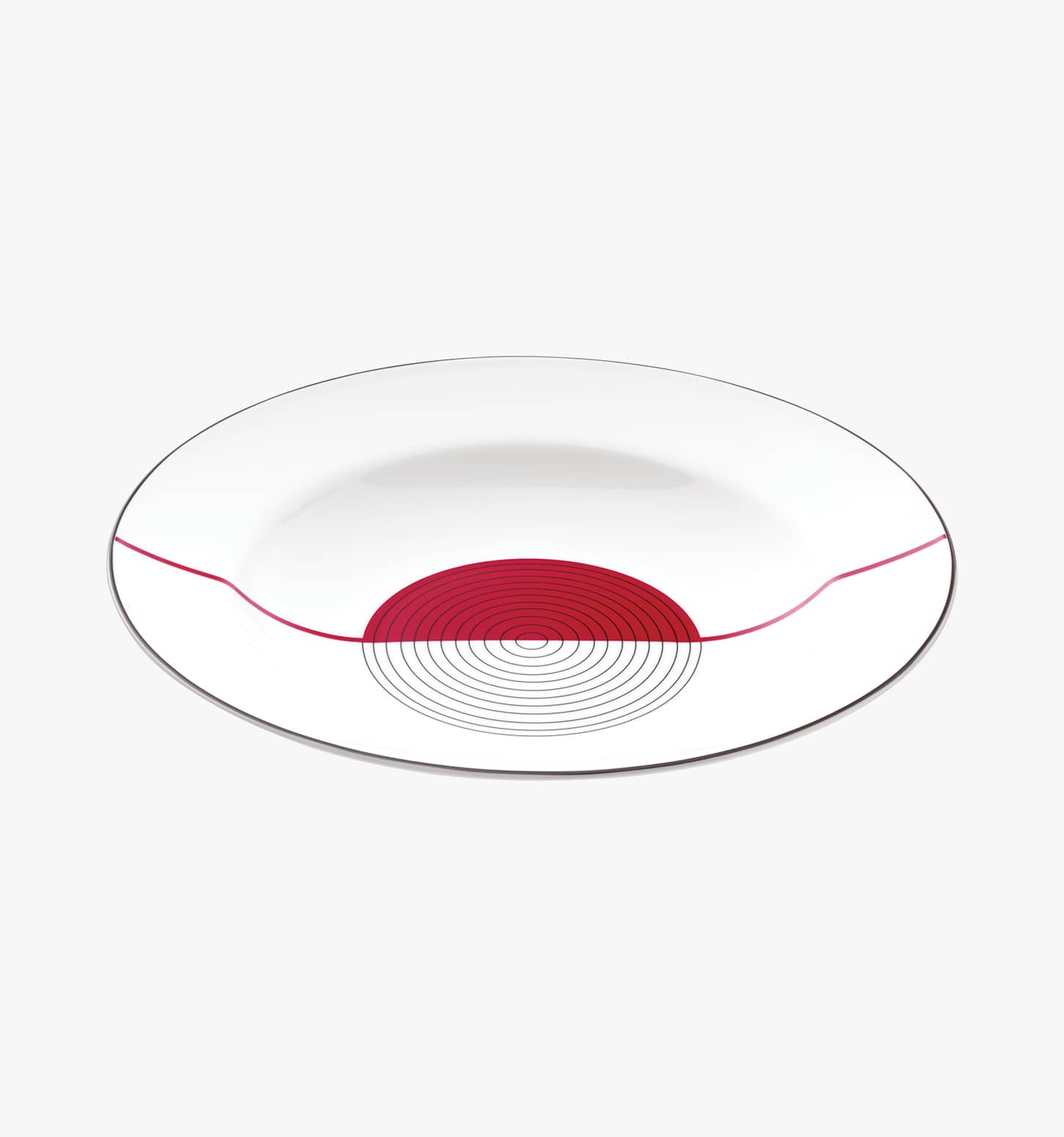 Porcelain round deep plate from Initiales collection from Puiforcat