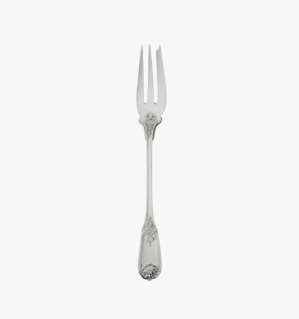 Serving fork in sterling silver from Molière Mascaron collection from Puiforcat