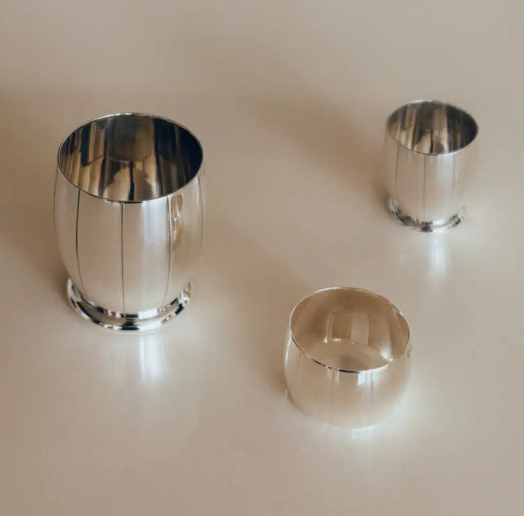 Collection Cannelle - timbale, coquetier et rond de serviette